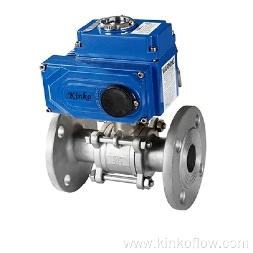 Válvula de esfera elétrica com flange de 3 peças