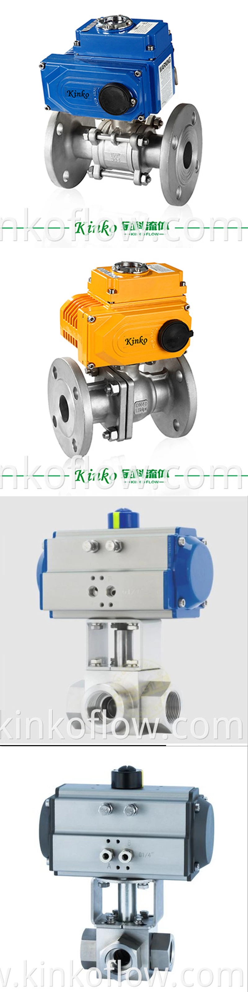 Válvula de esfera elétrica com flange de 3 peças