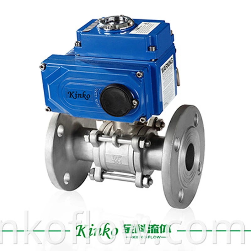 Válvula de esfera elétrica com flange de 3 peças