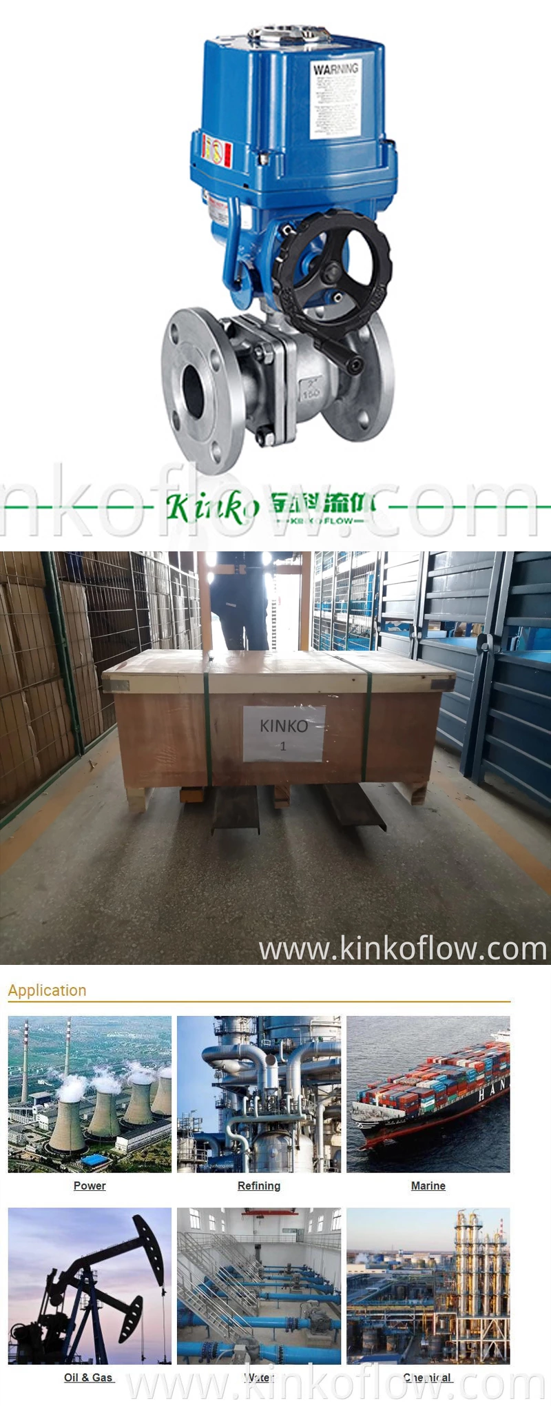 Válvula de esfera de flange elétrica de aço inoxidável CF8 1/2"-6"