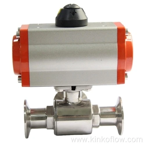 Válvula de esfera sanitária pneumática CF8 de 2 vias rápida