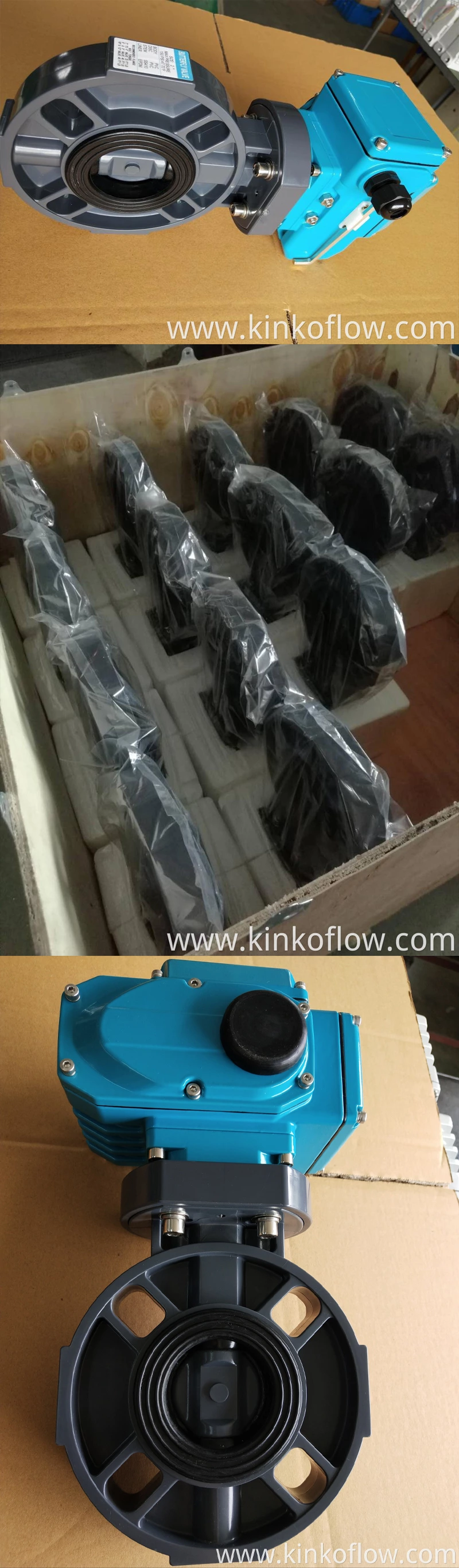 Válvula borboleta UPVC com braçadeira de par elétrico
