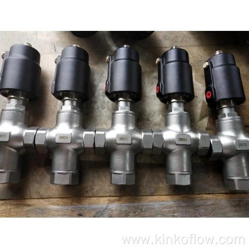 Válvula de assento angular de rosca de 3 vias PA PNEUMATIC