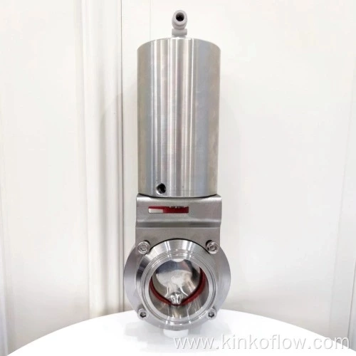 Válvula borboleta sanitária com atuador pneumático vertical